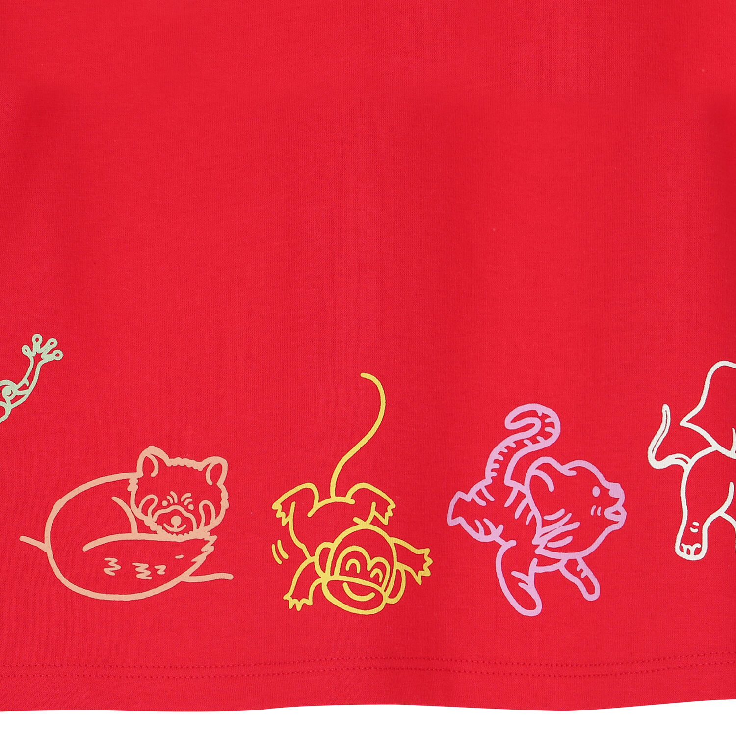 فستان بنات بالشعار باللون الأحمر, 1, hi-res